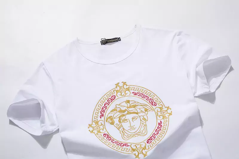 versace t-shirt fashion designer versace embroidery round white